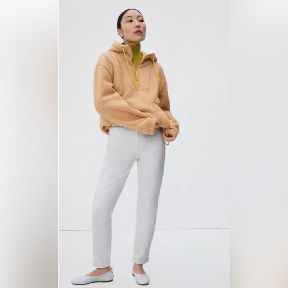 EVERLANE The ReNew Fleece Hoodie in Camel Oversized Teddy Pullover Size XXS